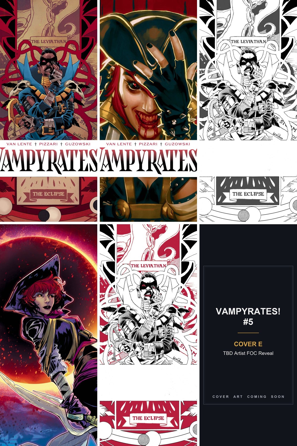 Vampyrates! #5 cover collage - Cover E art coming soon