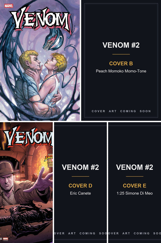 Venom #2 cover collage — Covers B, D & E art coming soon