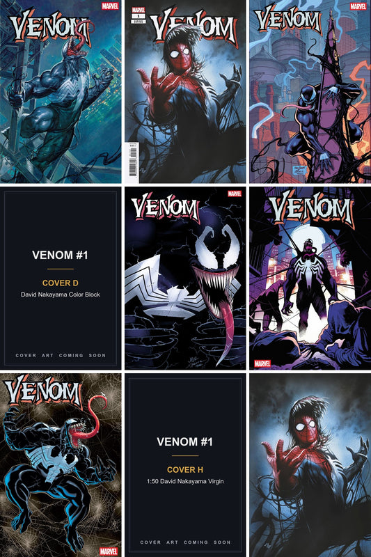 Venom #1 cover collage — Covers D & H art coming soon