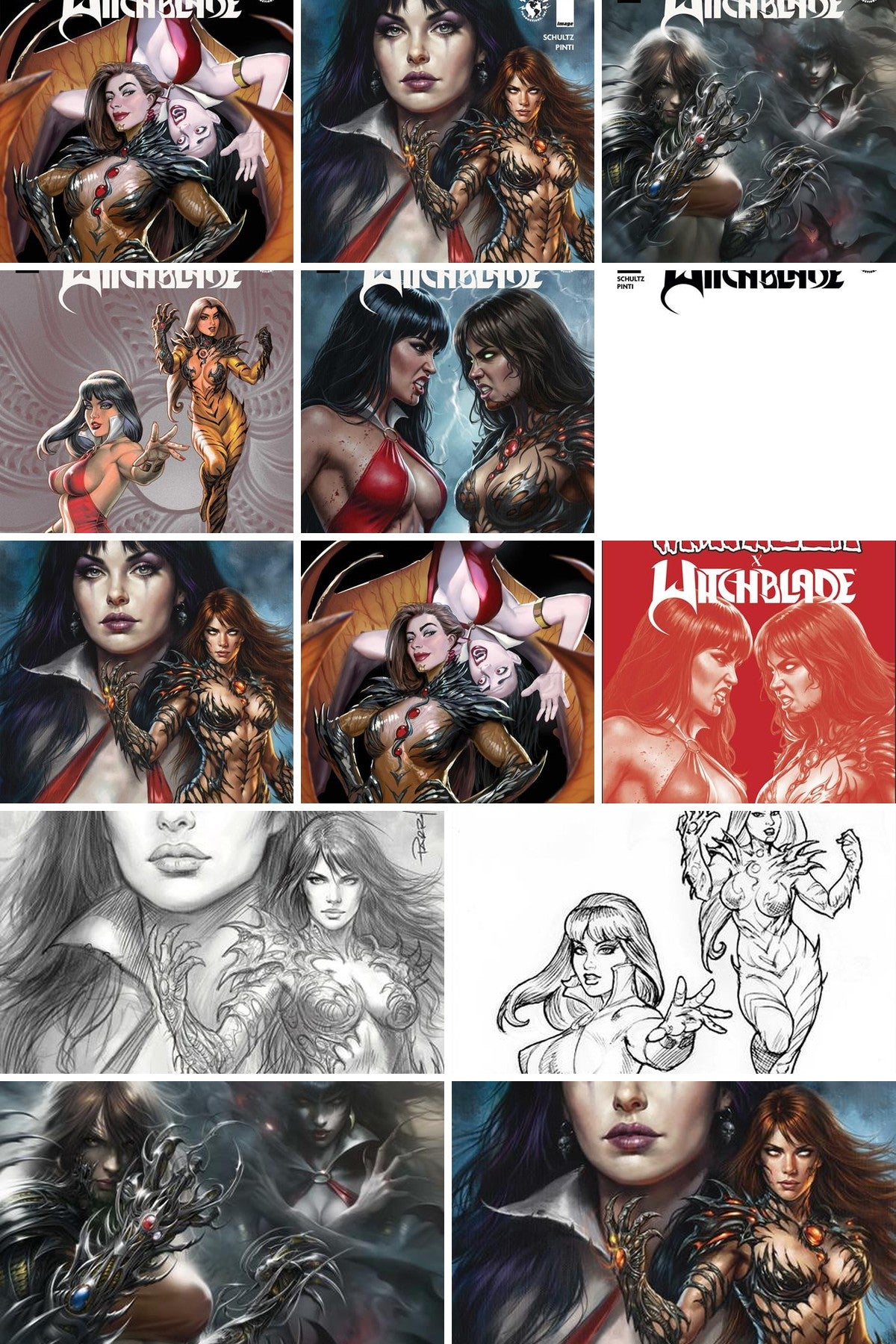 Vampirella X Witchblade Special #1 cover collage