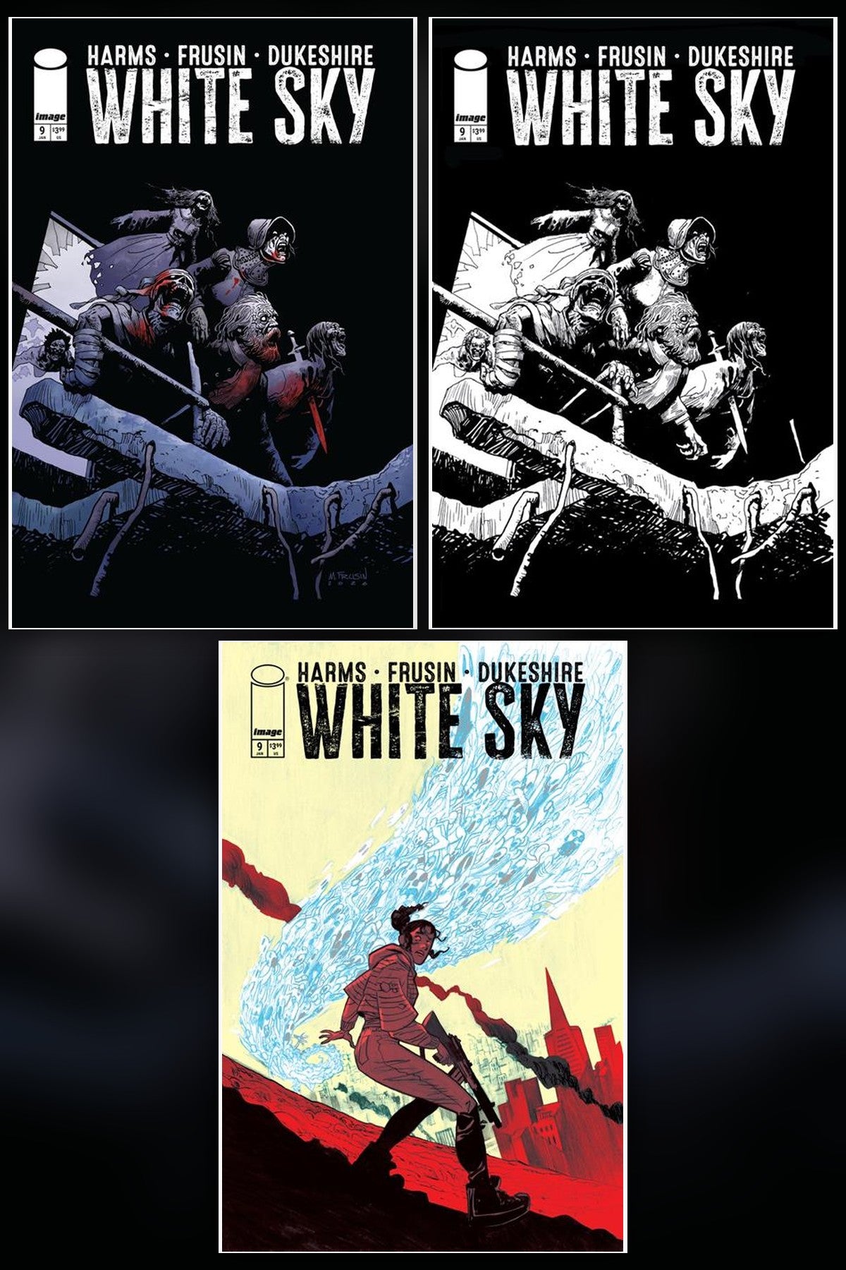 White Sky #9 cover collage