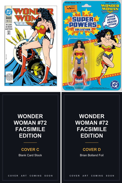 Wonder Woman #72 Facsimile Edition cover collage — Covers C & D art coming soon