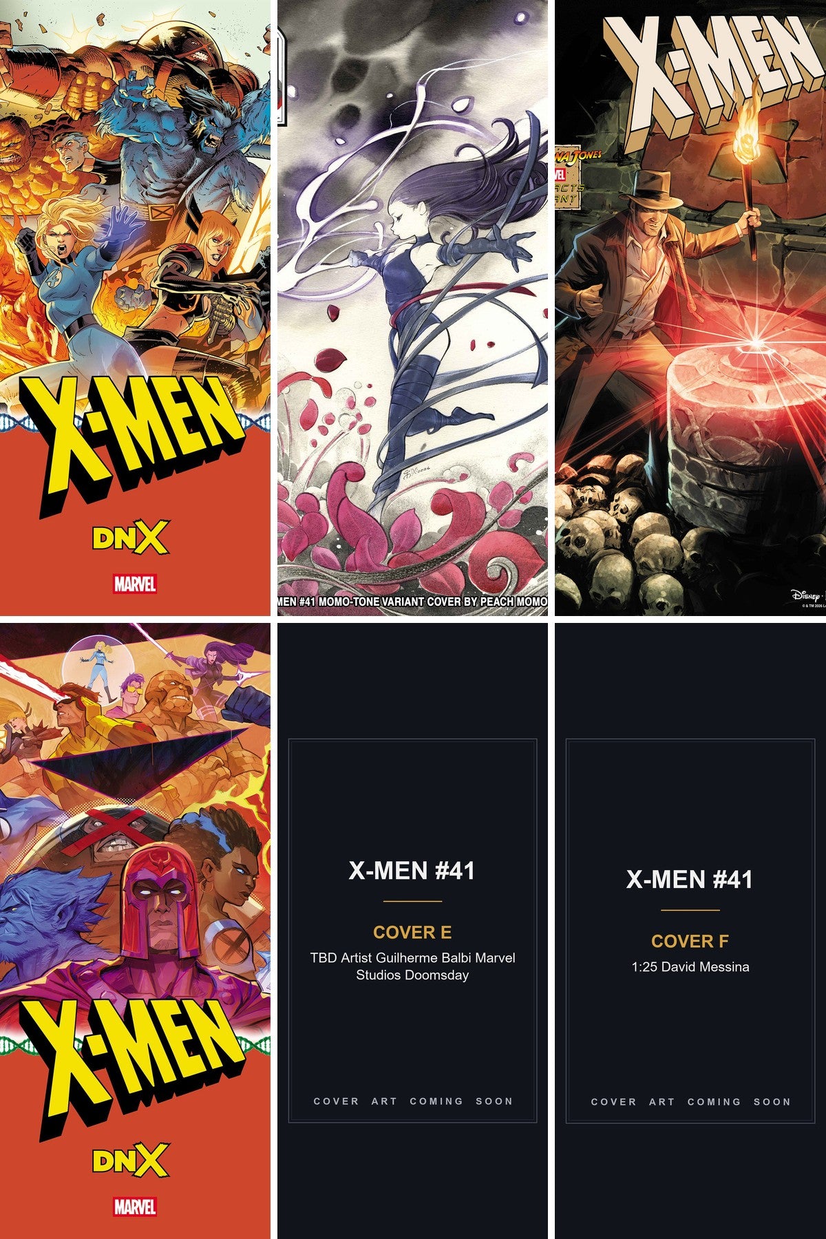X-MEN #41 cover collage - Covers E & F art coming soon