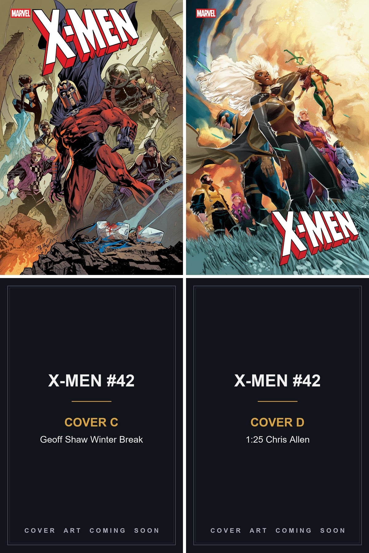 X-Men #42 cover collage - Covers C & D art coming soon