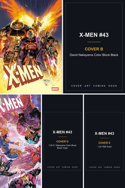 X-Men #43 cover collage - Covers B, D & E art coming soon