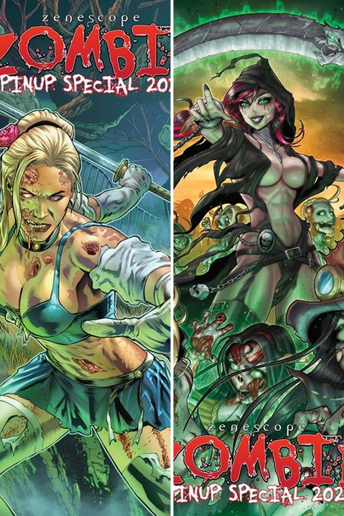 Zenescope Zombie Pinup Special 2026 #1 cover collage