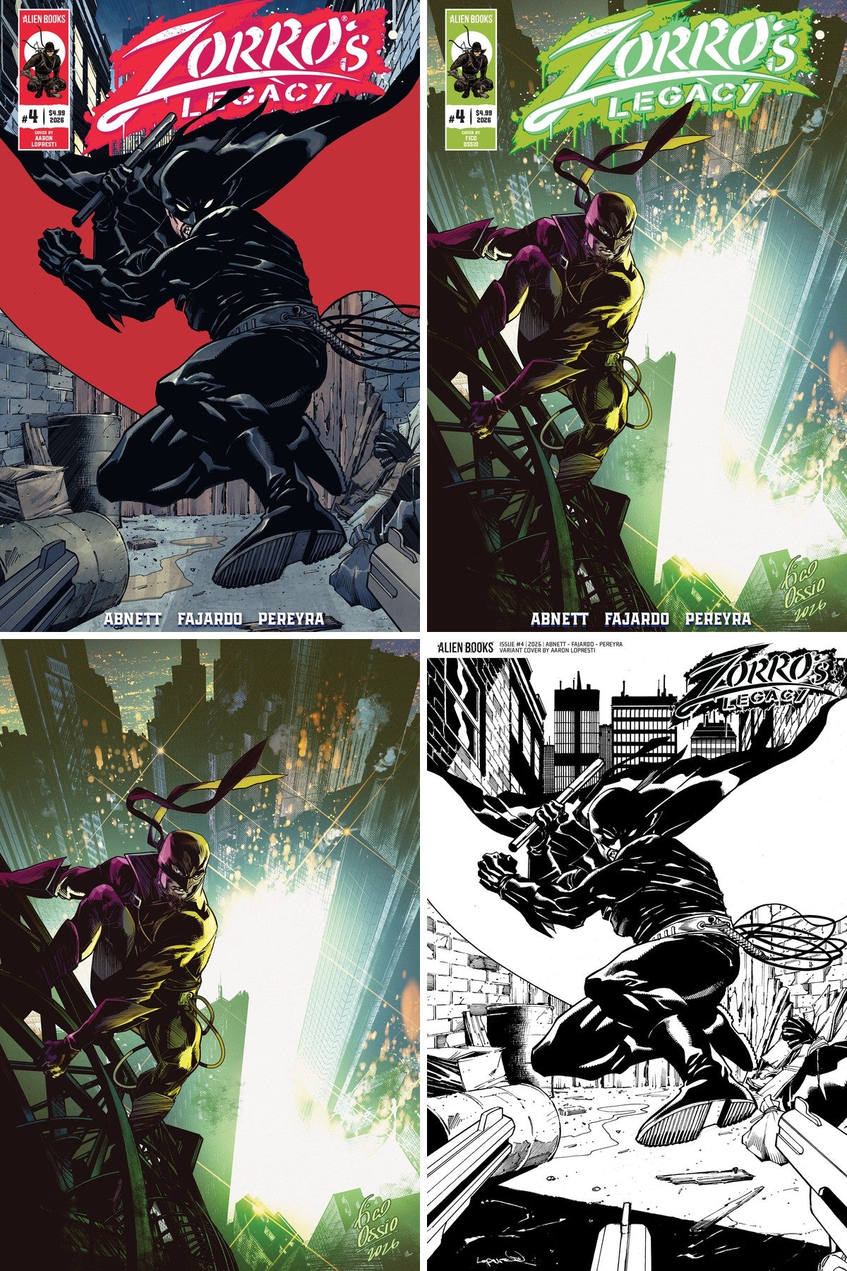 Zorro's Legacy #4 cover collage