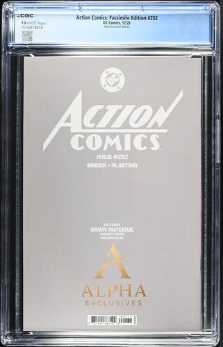 Action Comics #252 Facsimile Edition (2025) McTeigue CGC 9.8