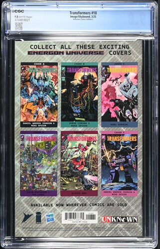 Transformers #18 Tyler Kirkham CVR C CGC 9.8