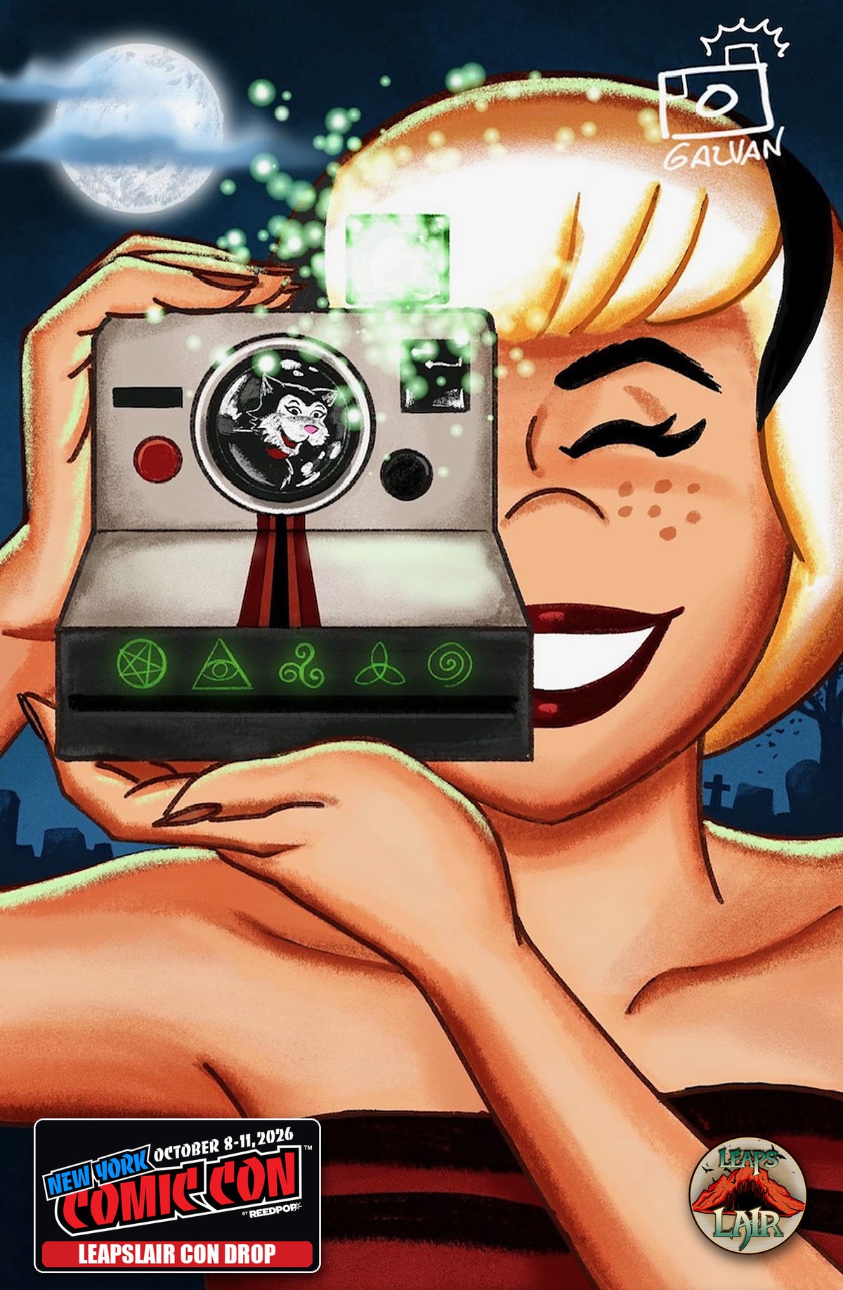 Signed copy - Bill Galvan camera remarque signature, LTD 25 with COA - LeapsLair NYCC Con Drop