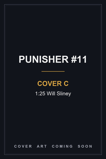 Punisher #11 Cover C 1:25 Will Sliney - cover art coming soon