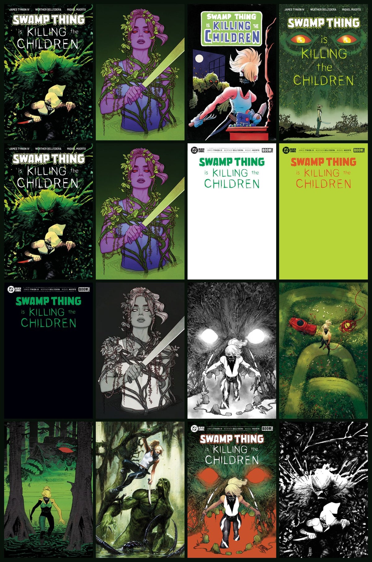 Swamp Thing is Killing the Children #1, all 16 covers