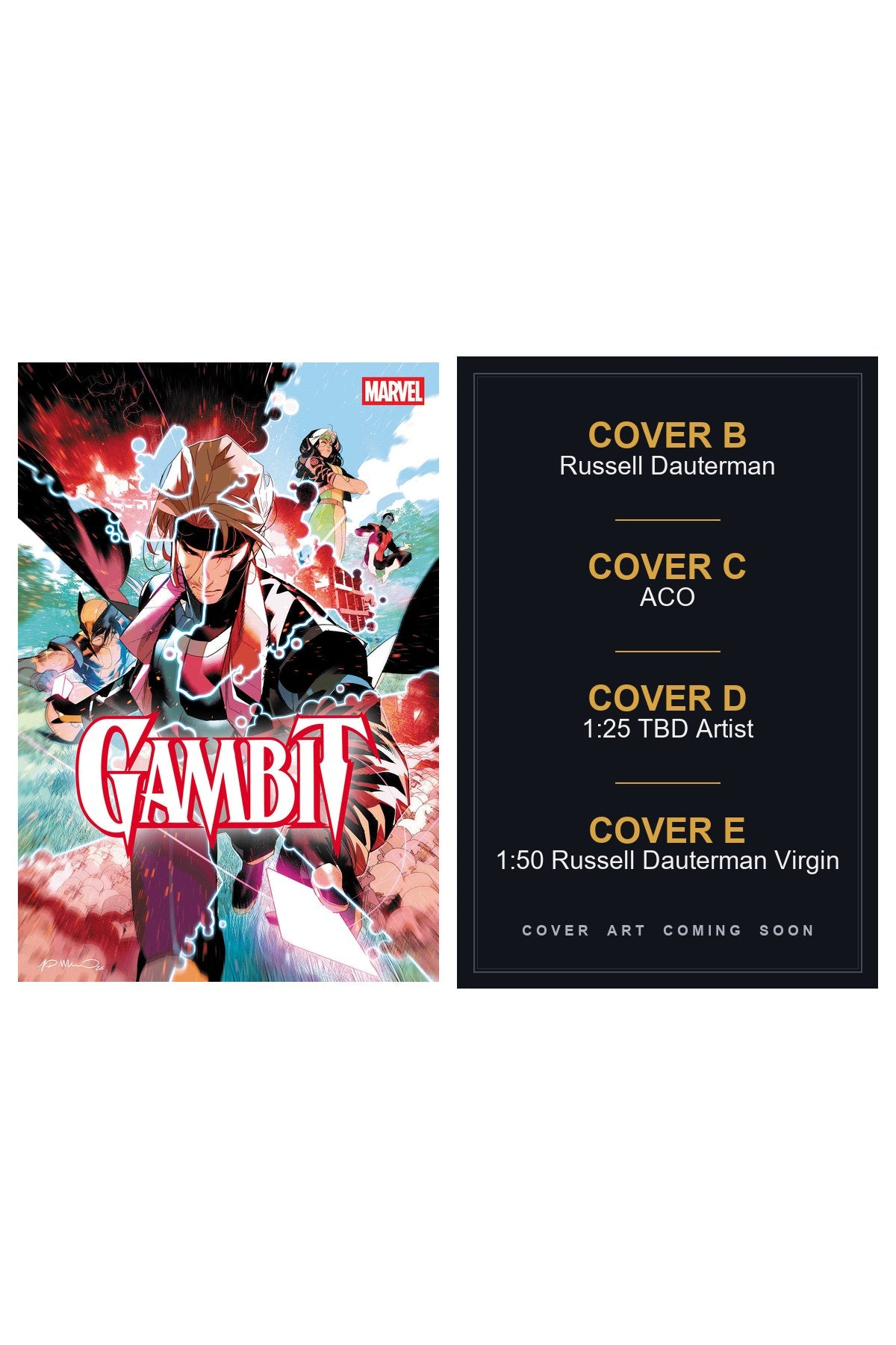 Gambit Gone #1 cover collage — Covers B, C, D & E art coming soon