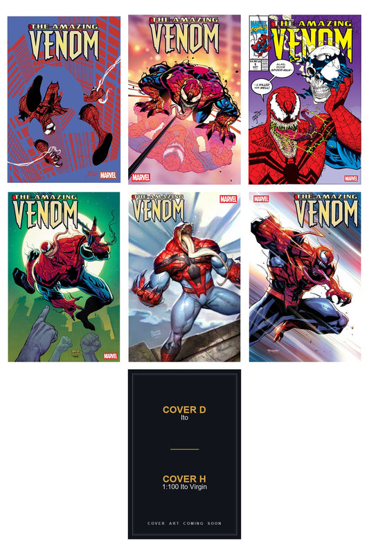 The Amazing Venom #1 cover collage — Covers D & H art coming soon