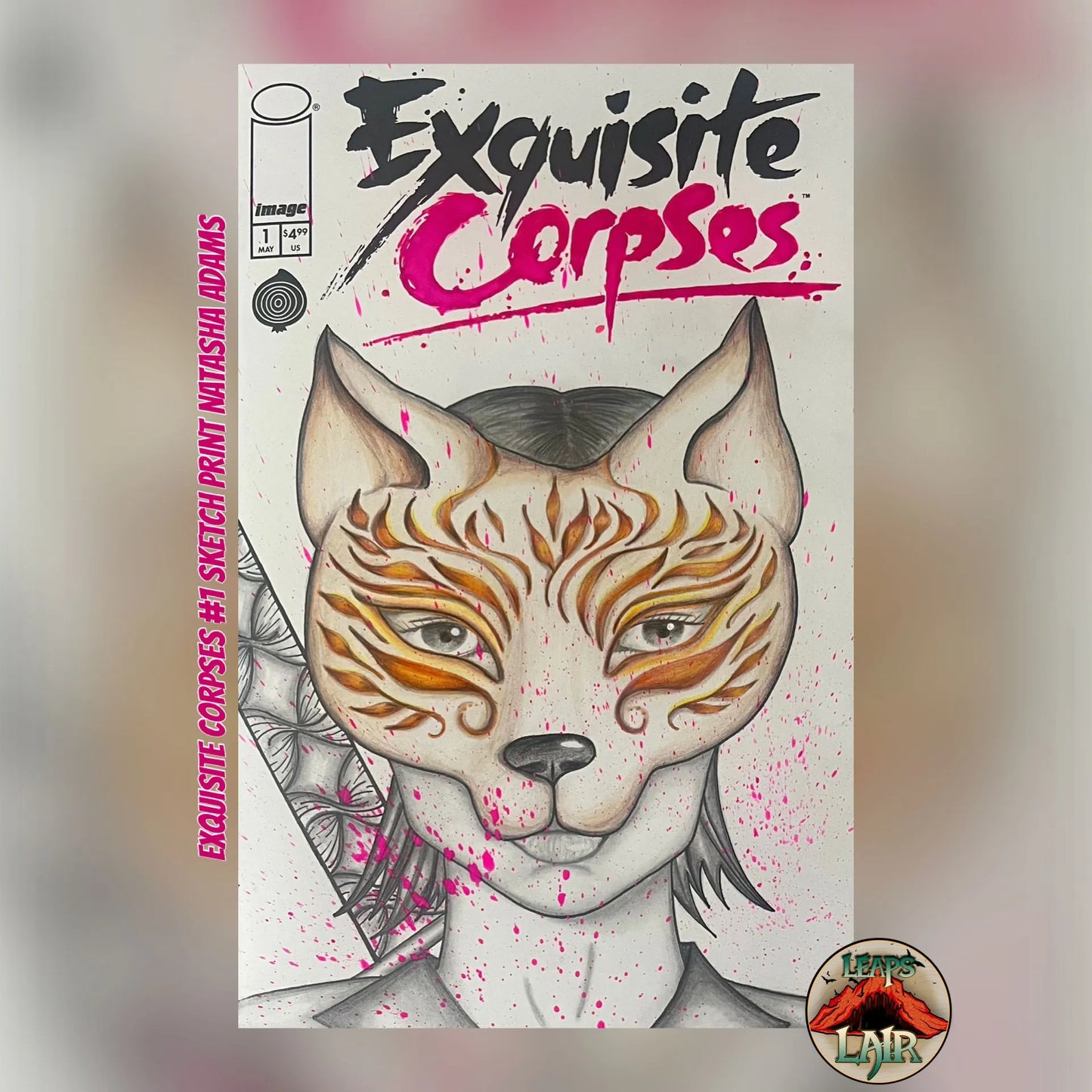 EXQUISITE CORPSES - FOX MASK KILLER SKETCH PRINT - NATASHA ADAMS
