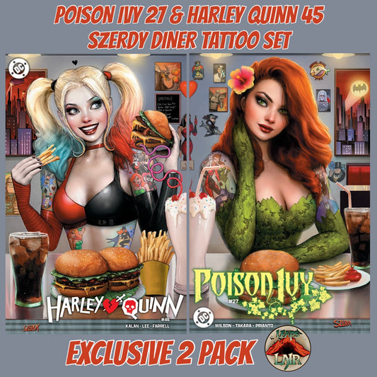 Harley Quinn #45 & Poison Ivy #27 Szerdy Exclusive Diner Tattoo Trade Dress 2-Pack