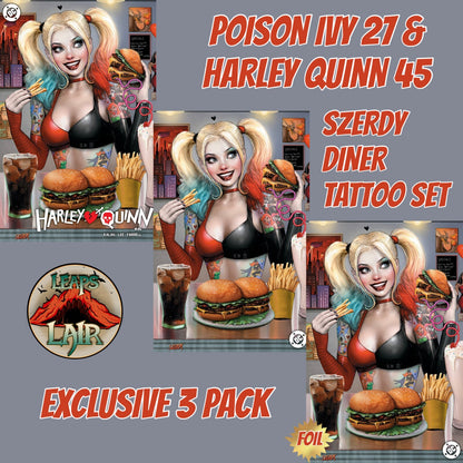Harley Quinn #45 Nathan Szerdy Exclusive Diner Tattoo 3 Pack