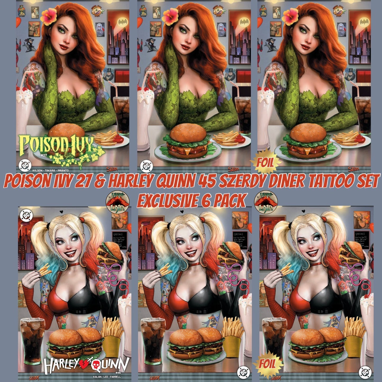 Harley Quinn #45 / Poison Ivy #27 Nathan Szerdy Exclusive Connecting Variant 6 Pack