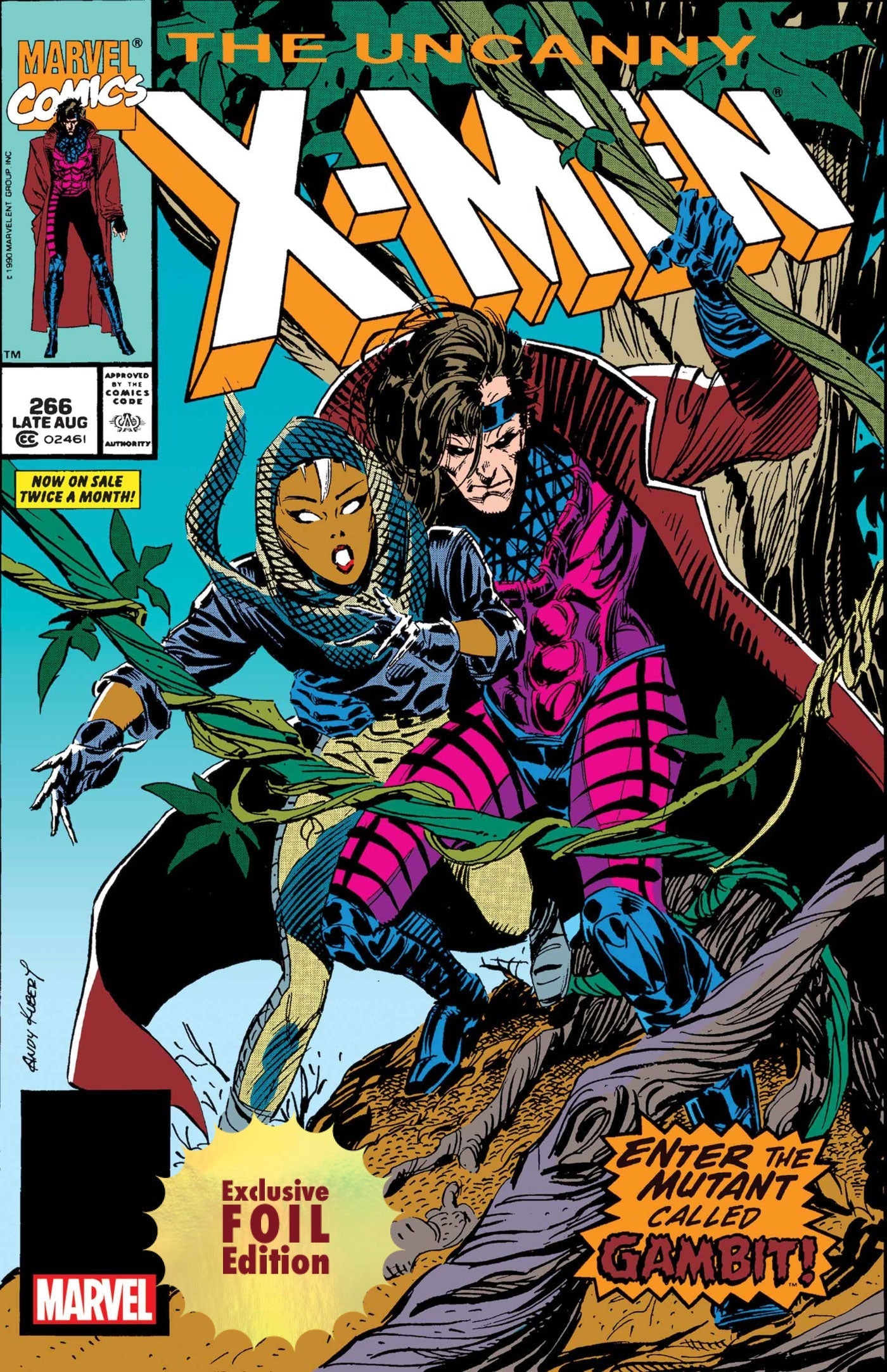 Uncanny X-Men #266 Facsimile foil exclusive variant cover — first Gambit